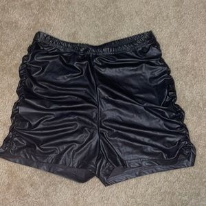 Leather shorts